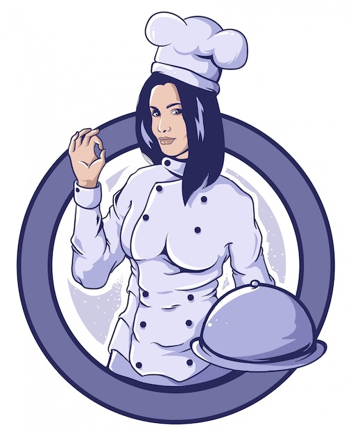 Download Chef woman logo basic Vector | Premium Download
