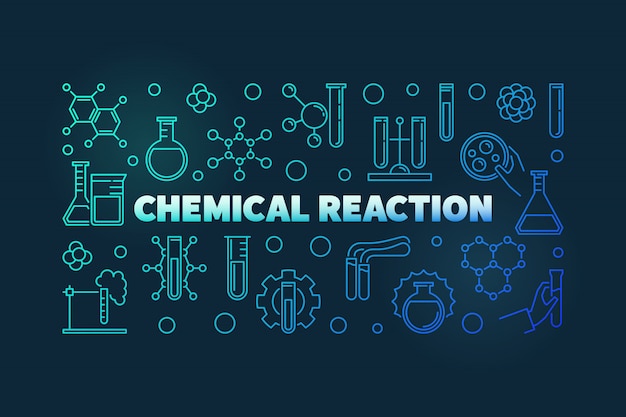 Chemical reaction outline icons | Premium Vector