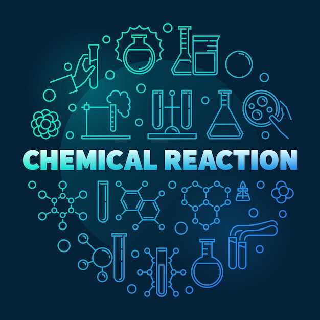 Download Chemical reaction vector blue round outline illustration ...
