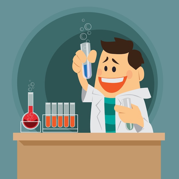 Premium Vector | A chemist cartoon cute.