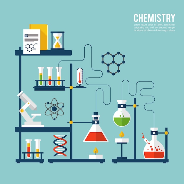 free-vector-chemistry-background-template