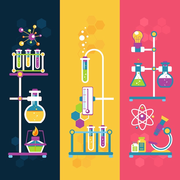 Free Vector | Chemistry design banners