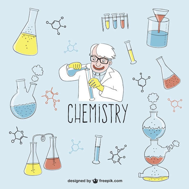 Chemistry drawings vector Vector Free Download