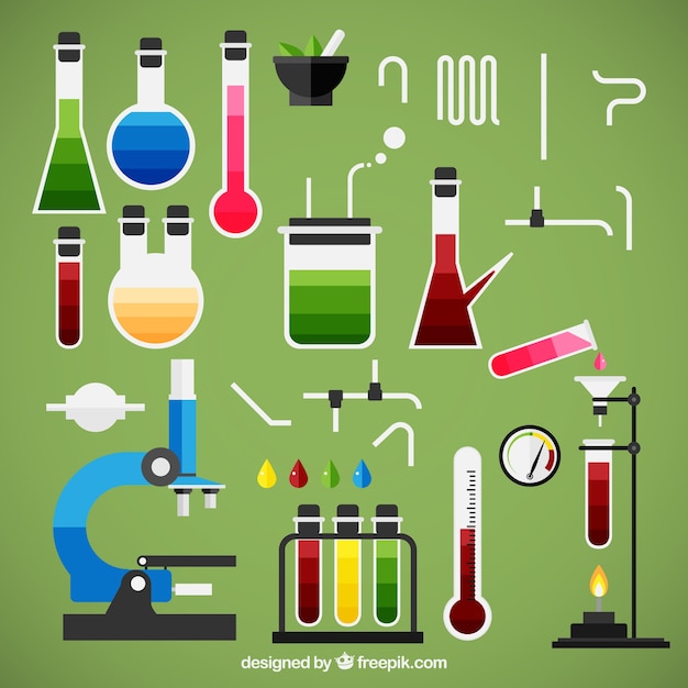 Download Chemistry objects in flat design | Free Vector