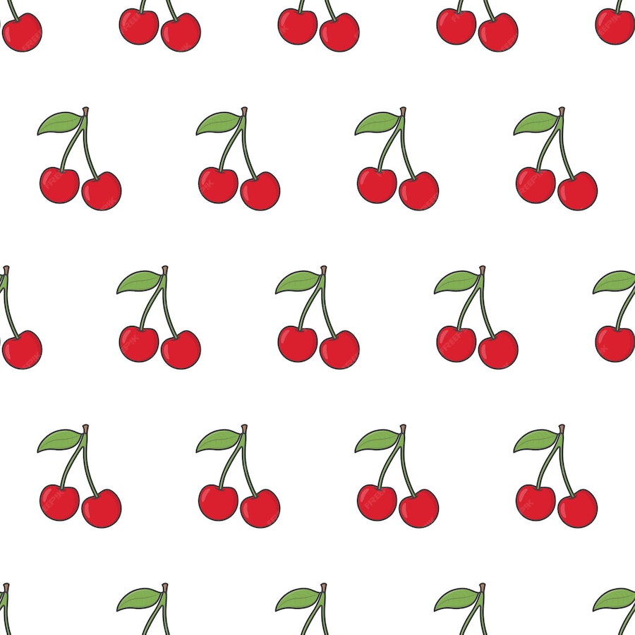 Premium Vector | Cherry fruit seamless pattern . fresh cherry berry ...