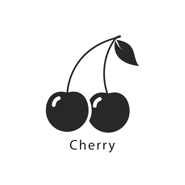 Download Cherry icon on white background. Vector | Premium Download