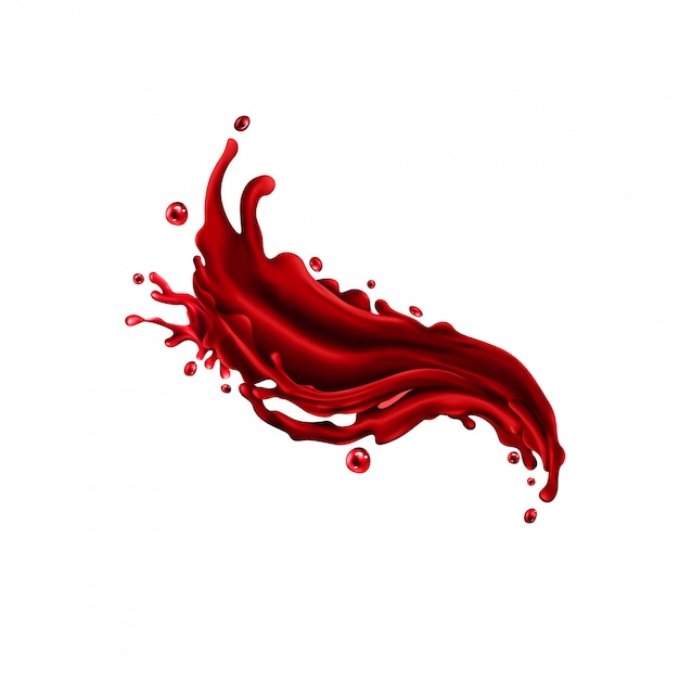 Premium Vector | Cherry juice splash on a white