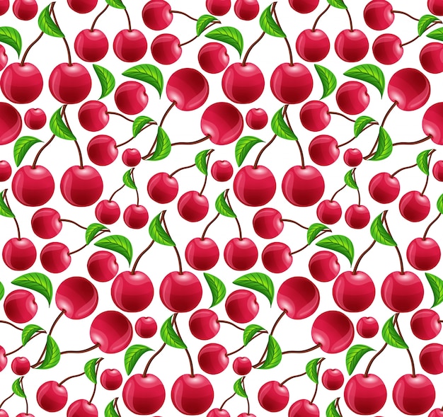 Premium Vector | Cherry pattern