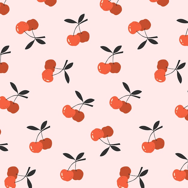 Premium Vector | Cherry seamless pattern background