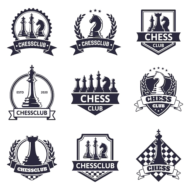 Premium Vector Chess Club Emblem Chess Game Chess Tournament Logo