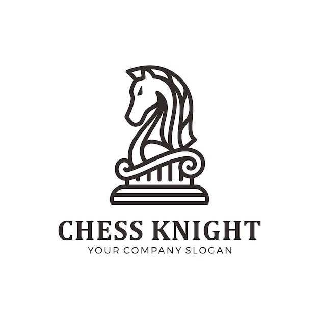 プレミアムベクター チェスナイトのロゴ 馬のロゴ