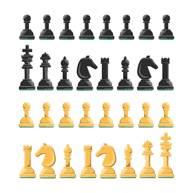 Premium Vector Chess Pieces Icon Set