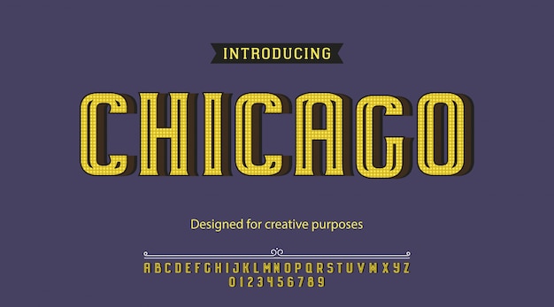 Premium Vector Chicago Typeface Font Typography Alphabet With Letters And Numbers