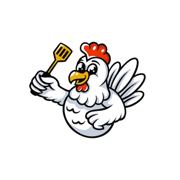 Premium Vector | Chicken cooking mascot logo