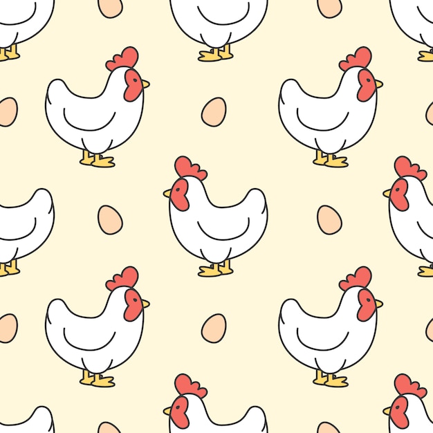 Premium Vector | Chicken and egg seamless pattern background