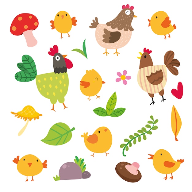 chicken illustration vector free download