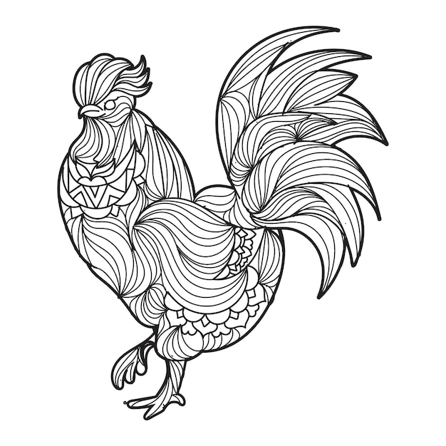 Premium Vector | Chicken mandala vector illustration