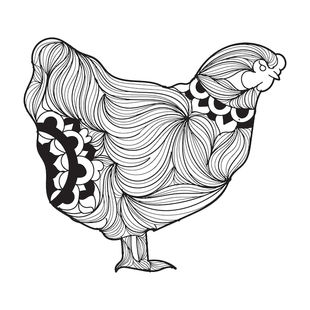 Premium Vector | Chicken mandala vector illustration