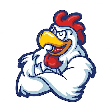 Premium Vector | Chicken mascot logo cartoon style