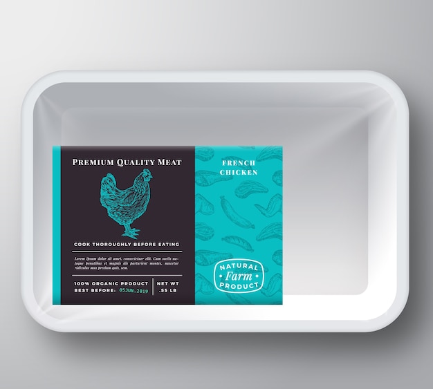 Download Premium Vector Chicken Plastic Tray Container Packaging Mockup