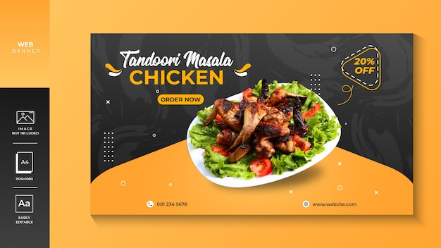 Premium Vector | Chicken restaurant web banner premium
