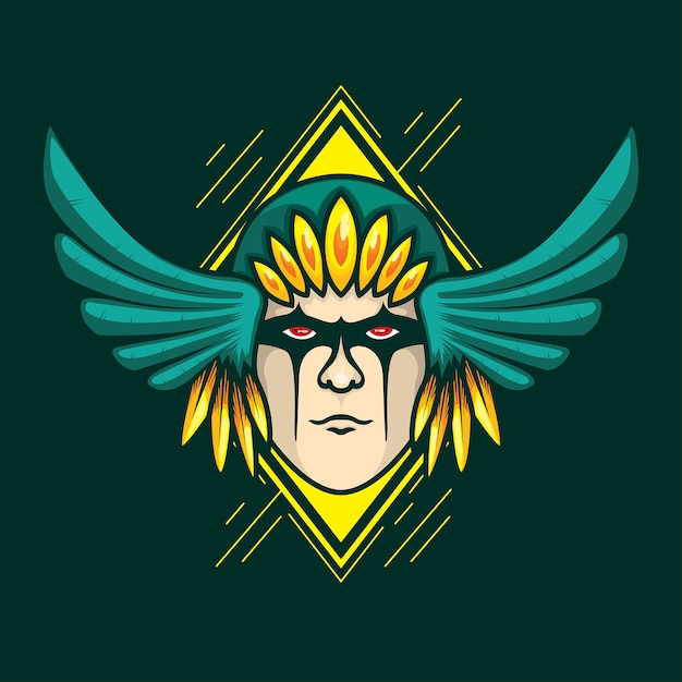 Download Chief head native warrior illustration | Premium Vector