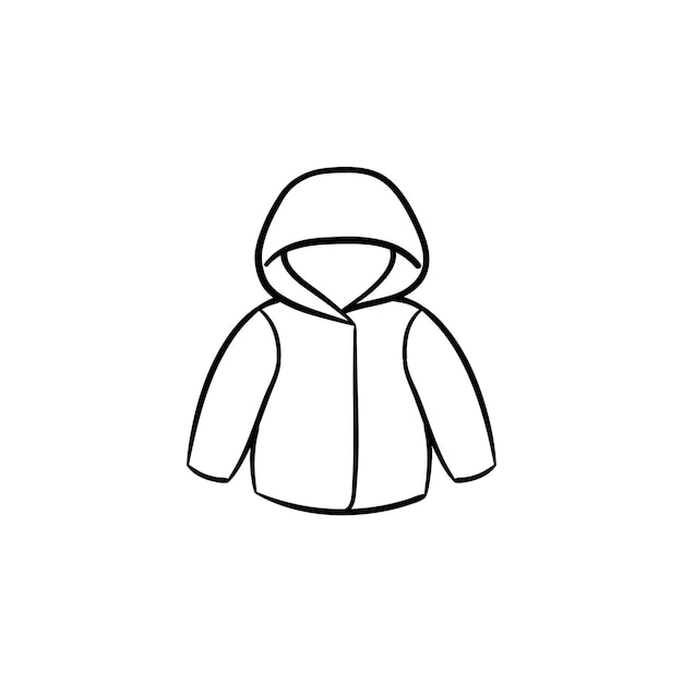 Premium Vector Child Rain Coat Hand Drawn Outline Doodle Icon Warm Child Coat Or Jacket For Stormy Weather Vector Sketch Illustration For Print Web Mobile And Infographics Isolated On White Background