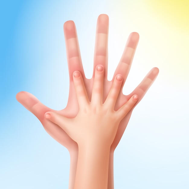 Free Vector Child S Hand Holding Parent S Hand