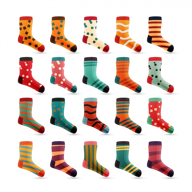 Premium Vector | Child socks icons vector. colorful cute icons. sock ...