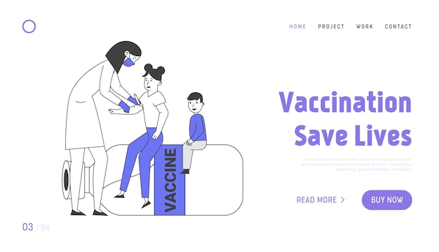 Premium Vector | Child vaccination and immunization procedure website ...