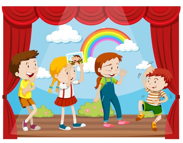 Children Acting Clip Art