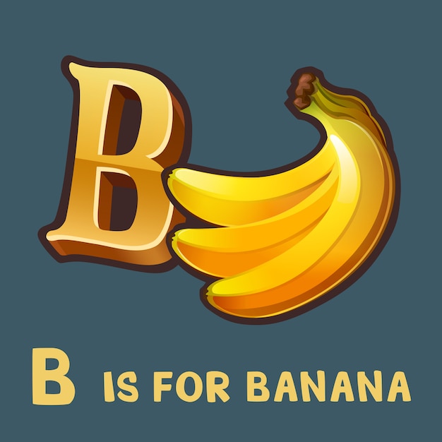 Premium Vector | Children Alphabet Letter B And Banana