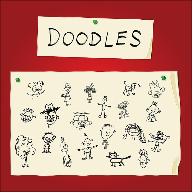 Download Children art doodles Vector | Free Download