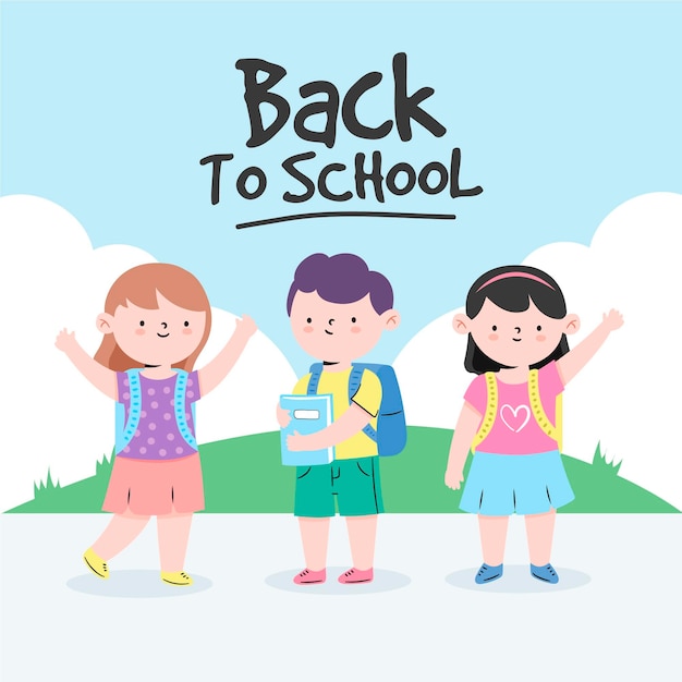 Free Vector Children Back To School Drawing