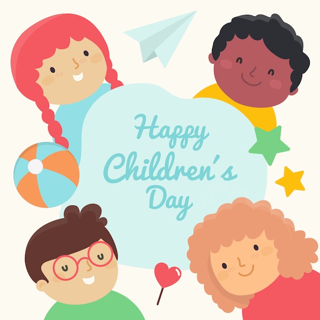 Free Vector | Children day concept in flat design