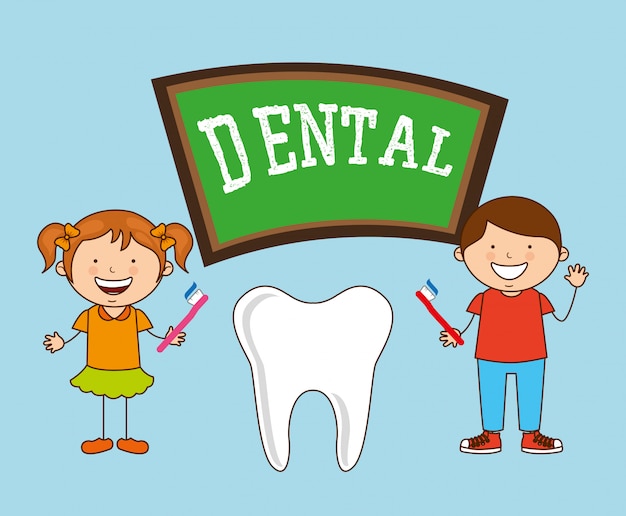 Children dental care Premium Vector