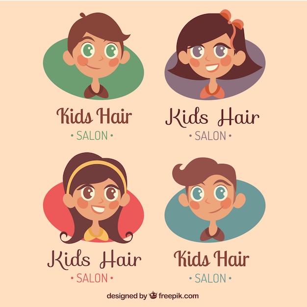 Download Free Children Hair Salon Logo Collection Premium Vector Use our free logo maker to create a logo and build your brand. Put your logo on business cards, promotional products, or your website for brand visibility.