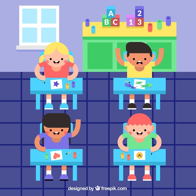 Children in a classroom