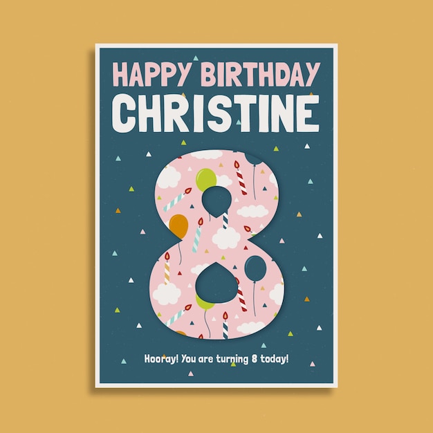 Children's birthday card template | Free Vector