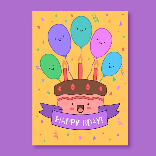 Free Vector | Children's birthday card template