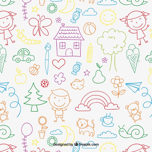 Children\'s pattern in colorful style