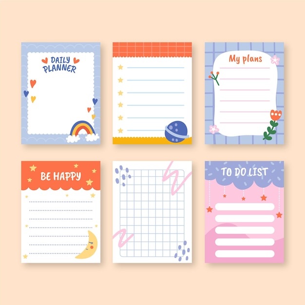 Free Vector | Children scrapbook and notes templates