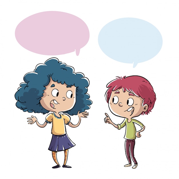 Children Talking Or Debating A Topic 