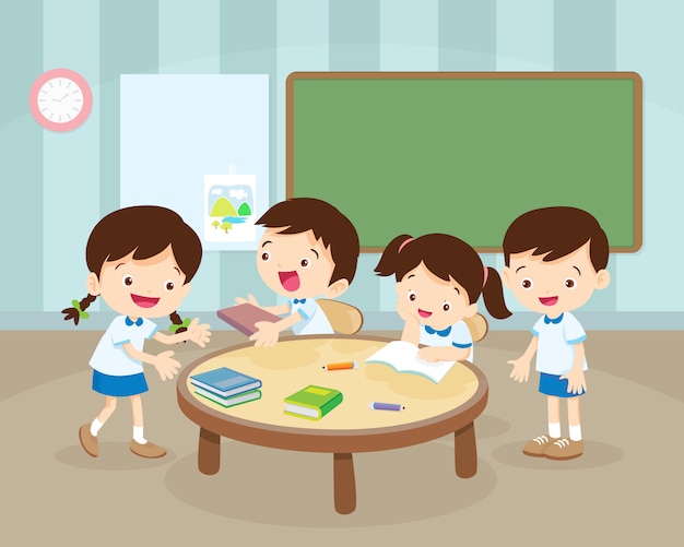 Premium Vector | Childrens activity in room