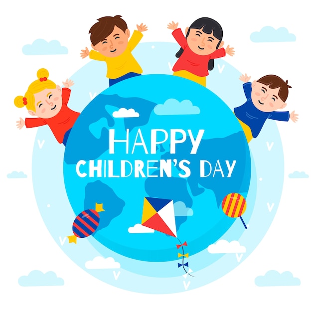 Free Vector | Childrens day concept in flat design