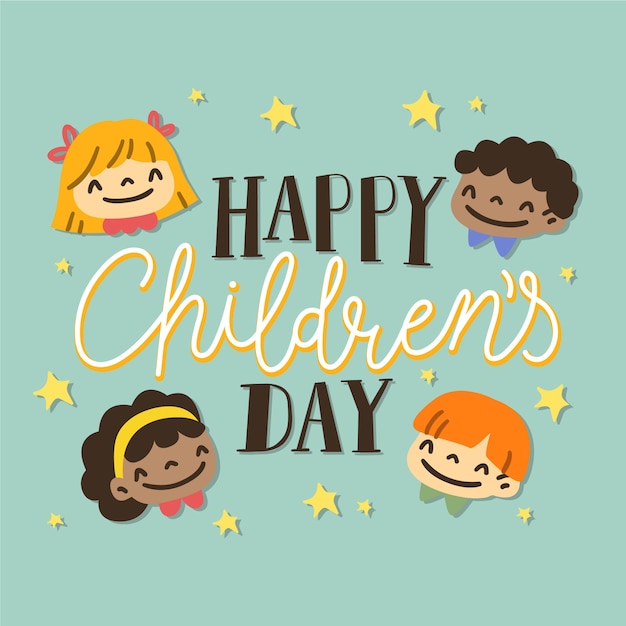 Free Vector | Childrens day concept in hand drawn