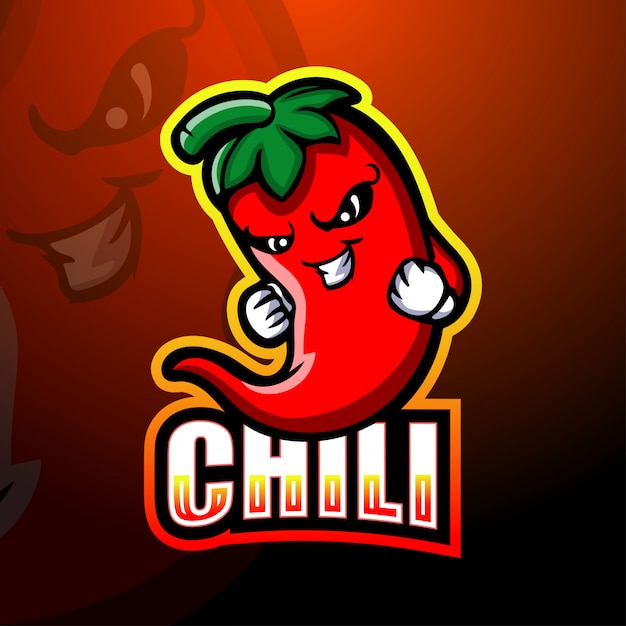 Premium Vector Chili Mascot Esport Illustration