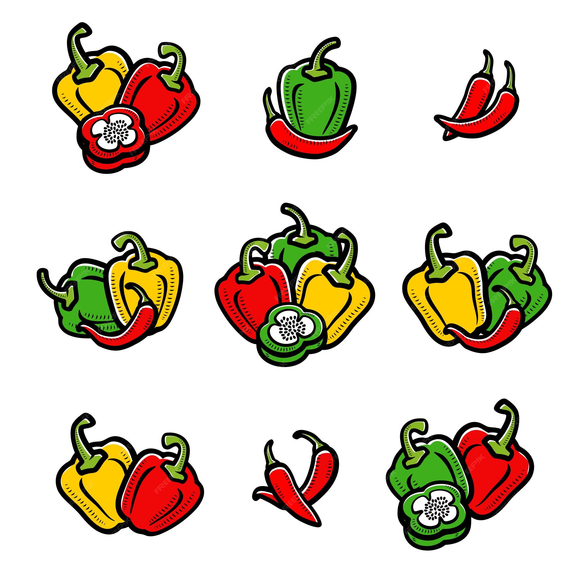 Chili Pepper Set Collection Icon Pepper Vector Illustration 255965 60 ?w=2000