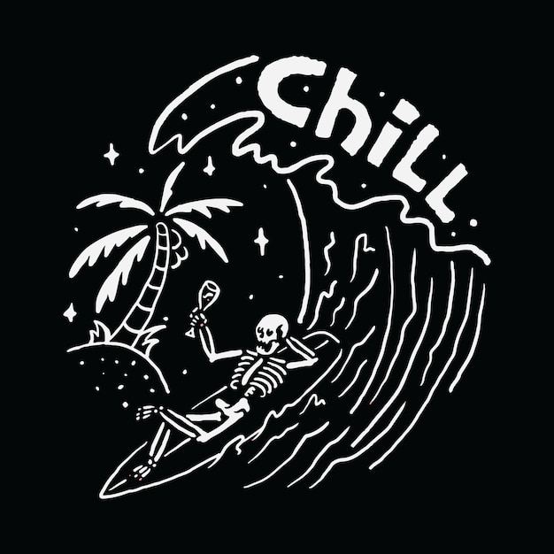 Download Free Chill Skull Surfing Relax Summer Wave Beach Sea Illustration Art T Shirt Premium Vector Use our free logo maker to create a logo and build your brand. Put your logo on business cards, promotional products, or your website for brand visibility.