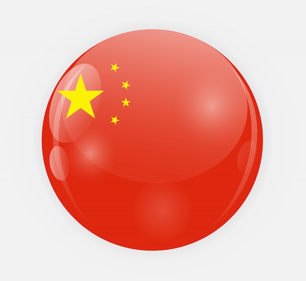 Download China flag in a rounded shape illustration | Premium Vector